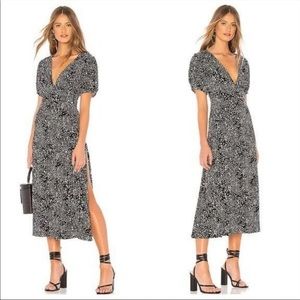 Free People Looking For Love Black And White Midi Dress